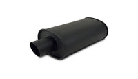 Vibrant StreetPower FLAT BLACK Oval Muffler with Single 3in Outlet - 3in inlet I.D.