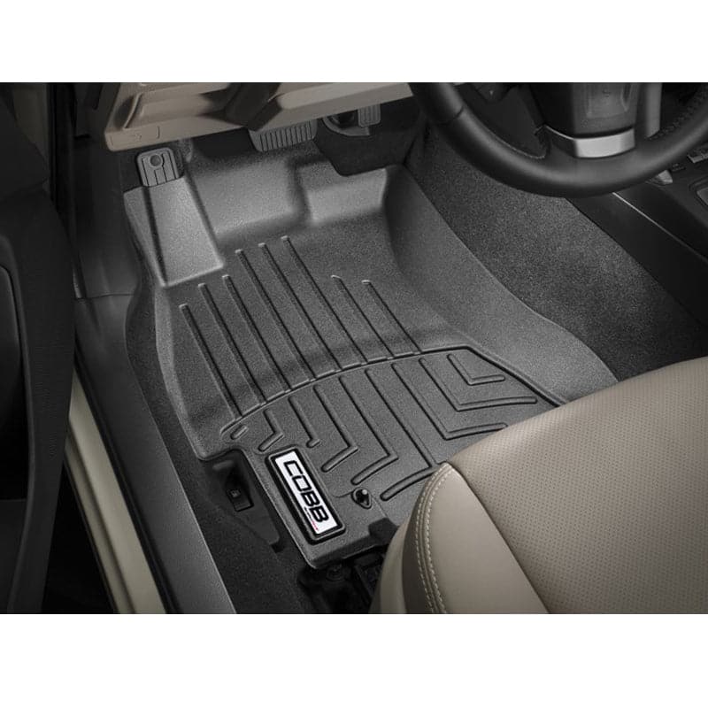 COBB 14-17 Subaru FXT revestimiento de piso delantero por WeatherTech - Negro (cobbWT445311)