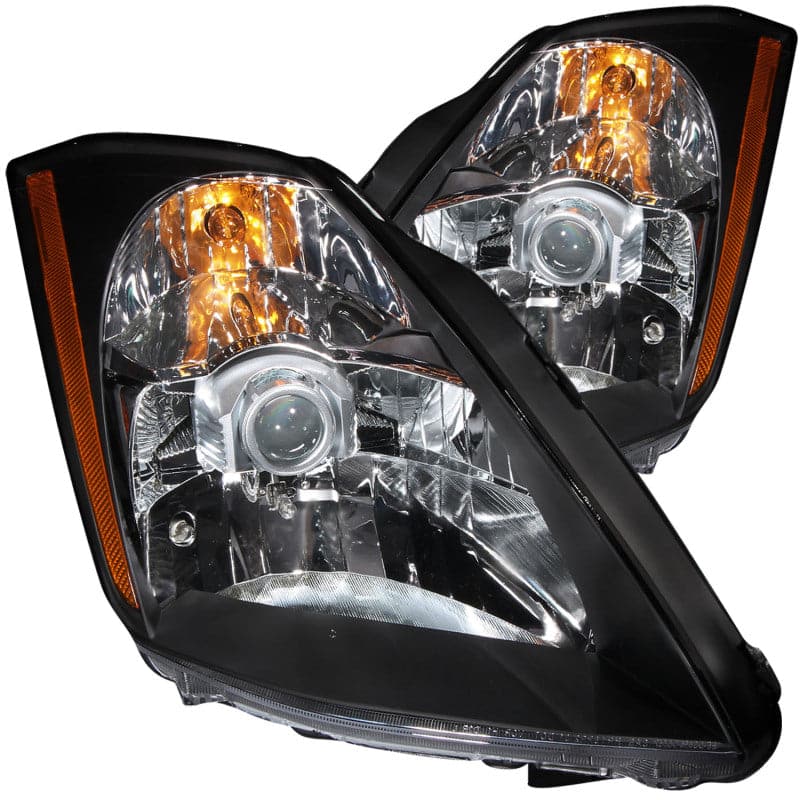 ANZO 2003-2005 Nissan 350Z Crystal Headlights Black (121108)