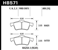 Pastillas de freno traseras Hawk 07-09 Mazdaspeed3 / 06-07 Mazdaspeed6 / 06-07 Mazda3 HPS Street