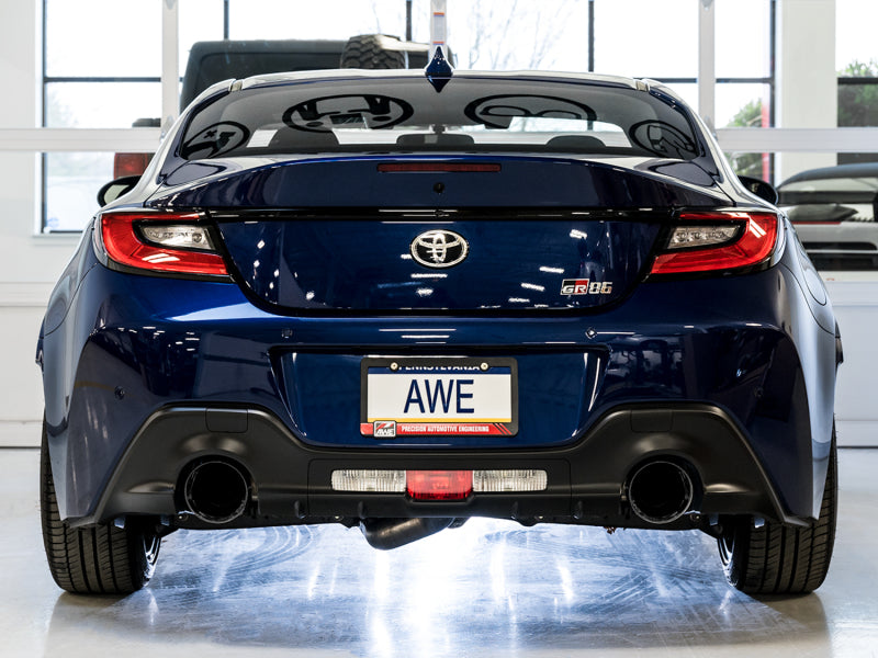 AWE Subaru BRZ / Toyota GR86 / Toyota 86 Track Edition Cat-Back Exhaust- Diamond Black Tips