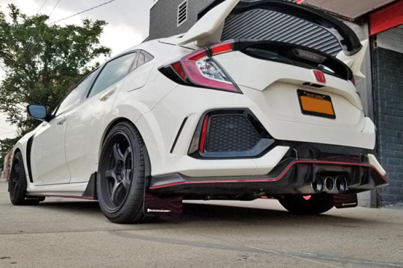 Rally Armor 17+ Honda Civic Type R UR Guardabarros rojo con logotipo negro