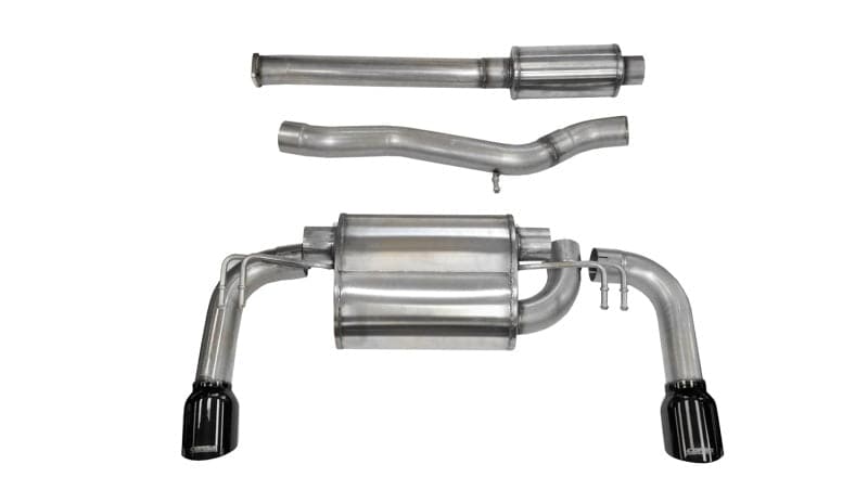 Corsa 08-14 Mitsubishi Lancer Evolution X Sedan 2.0L Black Sport Dual Rear Cat-Back Exhaust