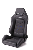 Asiento del pasajero Recaro Speed ​​V - Cuero negro/detalles en gamuza azul