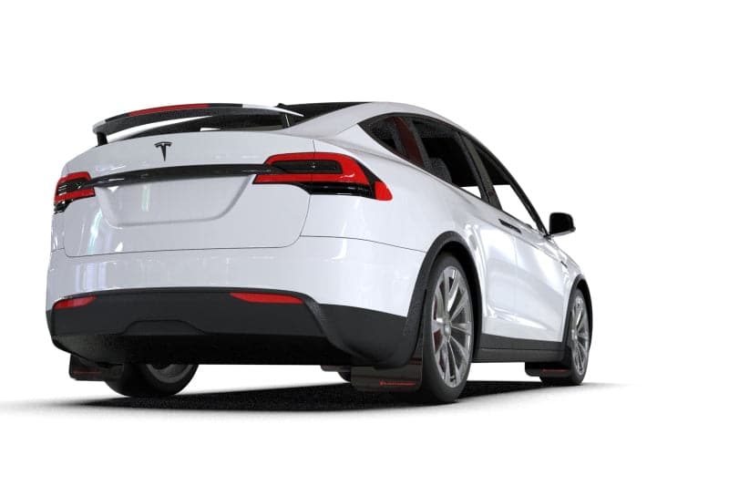 Rally Armor 2022+ Tesla Model X Black UR Mud Flap w/ Red Logo (MF102-UR-BLK/RD)