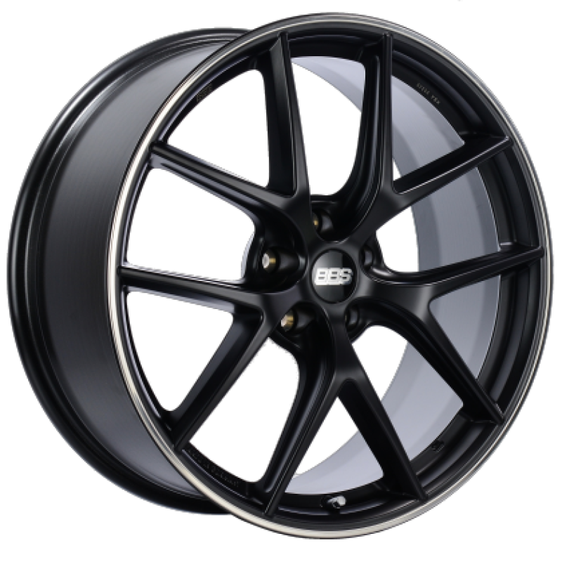 BBS CI-R 19x9.5 5x120 +25 Rueda protectora de llanta pulida negra satinada -82 mm PFS/clip requerido