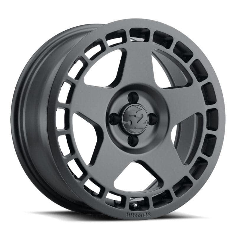 quince52 Turbomac 17x7.5 4x108 42 mm ET 63.4 mm Rueda negra de asfalto con orificio central (TURAB-77548+42)