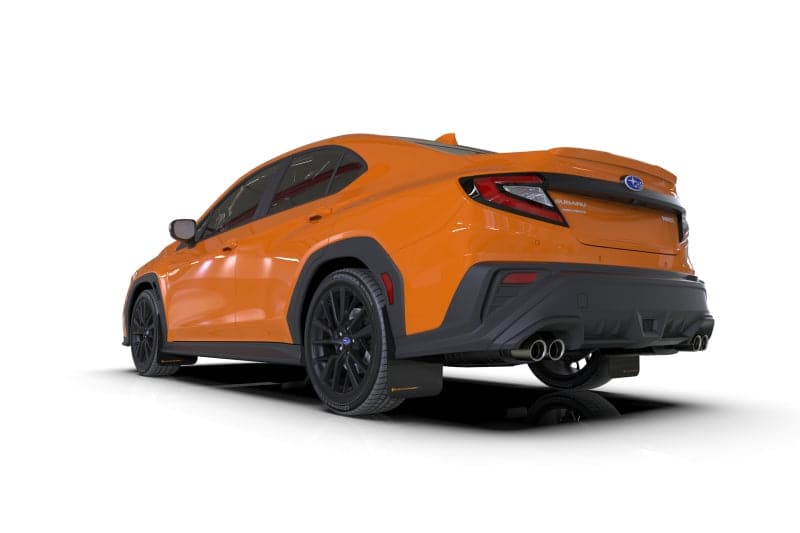 Rally Armor 2022+ Subaru WRX Black UR Mud Flap w/ Orange Logo (MF92-UR-BLK/OR)