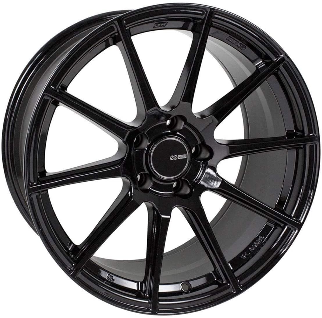 Rueda negra Enkei TS10 17x8 5x100 45 mm con compensación y diámetro de 72,6 mm