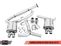 Escape Cat-Back AWE Tuning Touring Edition con. Puntas plateadas cromadas de 102 mm para STi 2015+ y WRX/STi Sedan 11-14