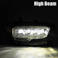 AlphaRex 16-21 Toyota Tacoma NOVA LED Projector Headlights Plank Style Black w/Activation Light