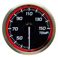 DEFI Racer Temp Gauge N2 52mm SI 30-150 Deg C Red