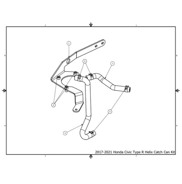 Kit de instalación de separador de aceite de aire Helix Motorsports PRL para Honda Civic Type-R FK8 2017-2021 (PRL-AOS-INSTALL-HCR)