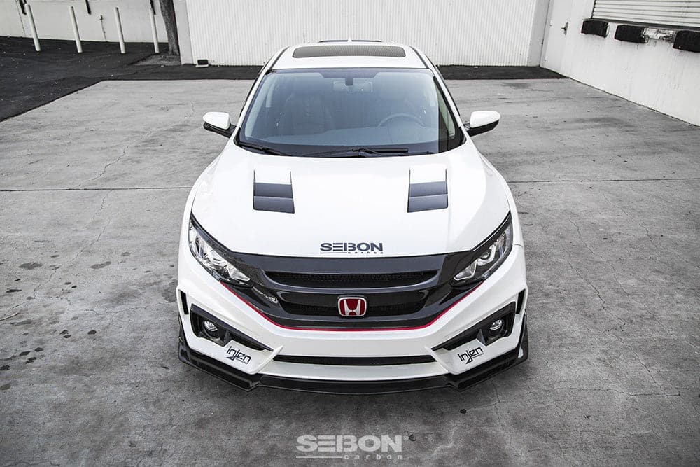 Seibon TS Carbon Fiber Hood - 2017+ Honda Civic Coupe, Sedan, Hatchback