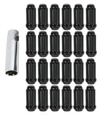 Method 12x1.5 Set of 24 Extended Thread Lug Nut Kit in Black