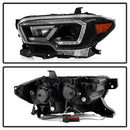 xTune Toyota Tacoma 16-19 SR SR5 Model LED DRL Projector Headlights- Black PRO-JH-TTA16-FLED-SR-BK