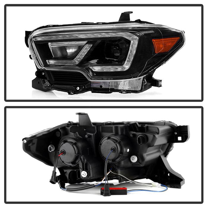 xTune Toyota Tacoma 16-19 SR SR5 Modelo LED DRL Proyector Faros delanteros - Negro PRO-JH-TTA16-FLED-SR-BK (spy9050060)