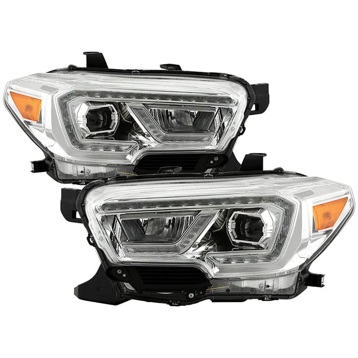 xTune Toyota Tacoma 16-19 SR y SR5 Modelo LED DRL Proyector Faros delanteros - Cromo PRO-JH-TTA16-FLED-SR-C (spy9050077)