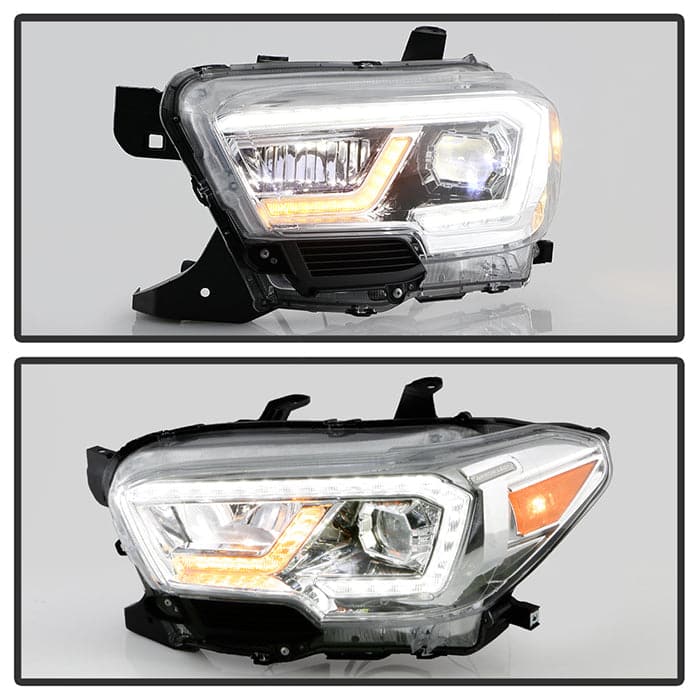 xTune Toyota Tacoma 16-19 SR & SR5 Model LED DRL Projector Headlights- Chrome PRO-JH-TTA16-FLED-SR-C (spy9050077)