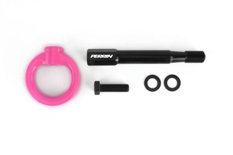 Perrin 2022 Subaru WRX / 18-21 Crosstrek Tow Hook Kit (Rear) - Hyper Pink (PSP-BDY-257HP)