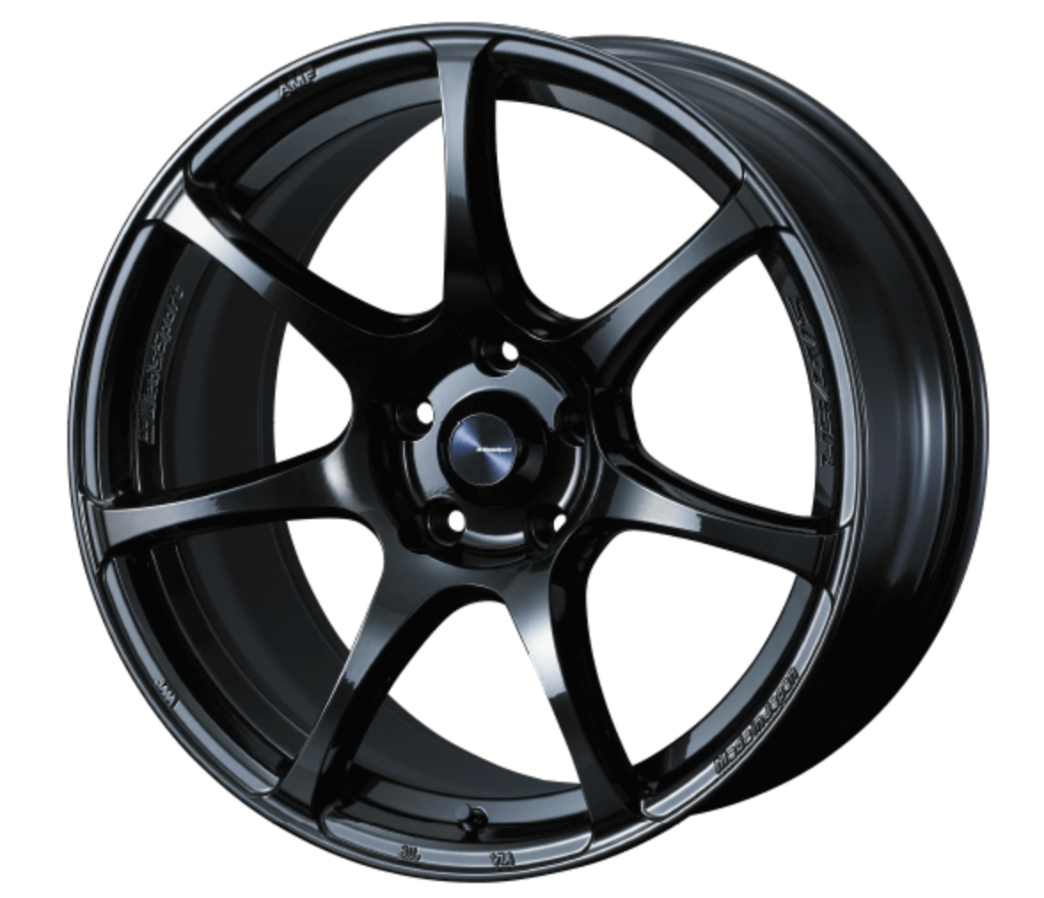 WedsSports SA-75R 18x9.5" 5x100 +45 in Hyper Black Clear (HBC II) Wheel