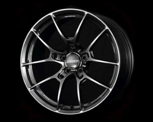 Rueda Volk Racing G025 18x9.5" 5x114.3 + Rueda de 38 mm en metal negro brillante con borde de llanta DC 