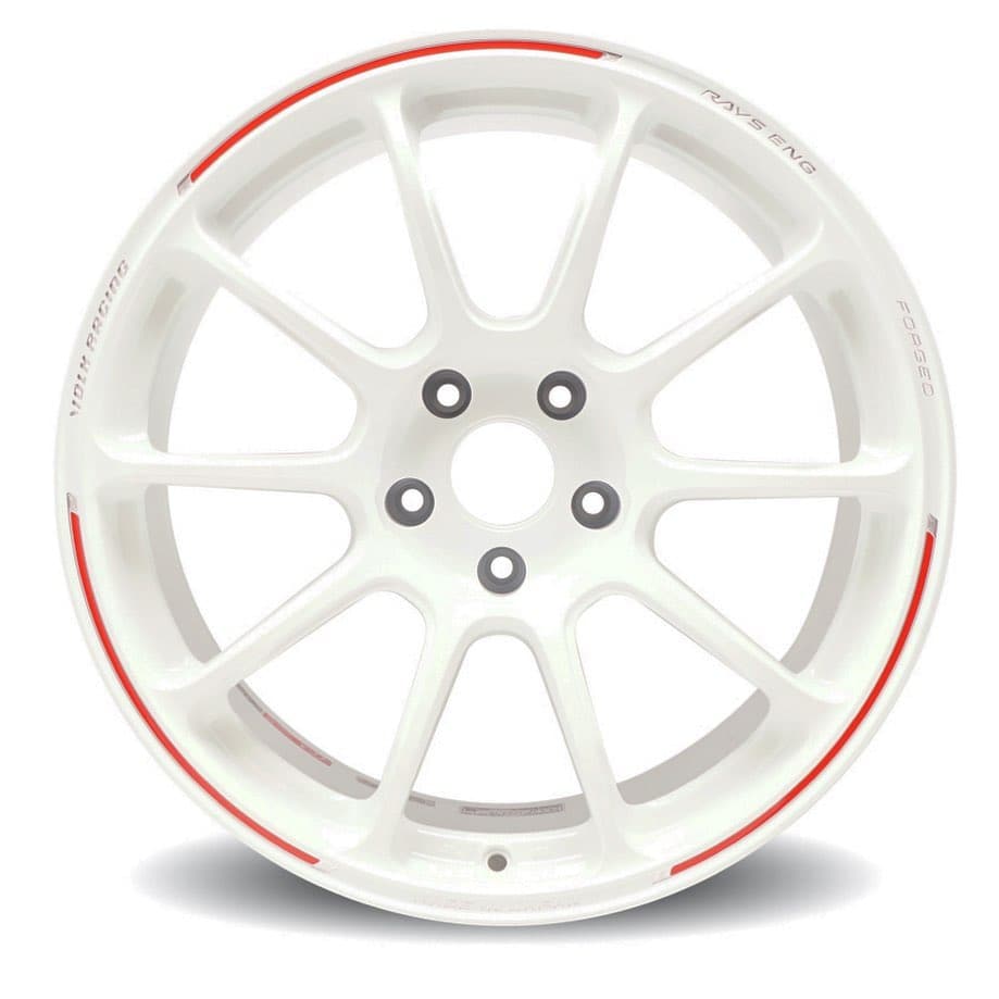 Volk Racing ZE40 RW Limited Edition 18x9.5 +46 5x120 Wheel in Dash White/ REDOT | 17+ Civic Type R