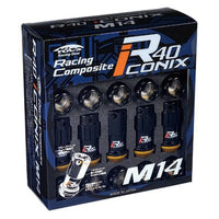 Project Kics R40 Iconix 14X1.50 Black Capless Lugs w. Locks (16 lugs + 4 locks)