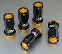 Kics R40 iCONIX M14 Lug Nuts & Locks - 14x1.5 in Black w. Gold Cap