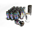 Project Kics R40 iConix NeoChrome Lug Nuts w/ Locks - 12X1.25 - Black Plastic Caps