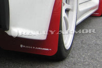 Rally Armor 2007+ Mitsubishi Lancer (no se ajusta a Sportback) UR Red Mud Flap con logotipo blanco