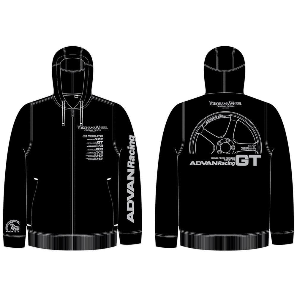 Advan Racing sudadera con capucha negra con cremallera