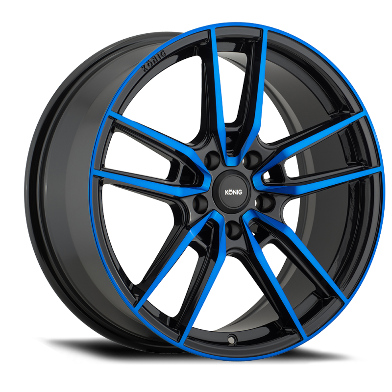 Konig Myth 19x8.5 5x114.3 ET40 Negro brillante con capa transparente tintada en azul