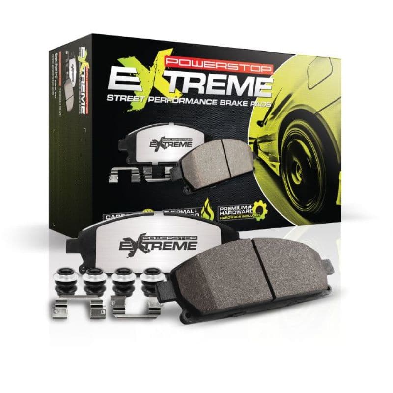 Power Stop 18-22 WRX STi Pastillas de freno delanteras Z26 Extreme Street con hardware