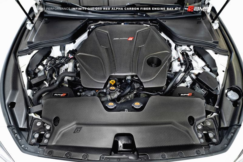 AMS Performance Infiniti 17+ Q60 / 16+ Q50 3.0TT Conducto delantero de carbono Alpha Matte (ALP.28.06.0002-1)