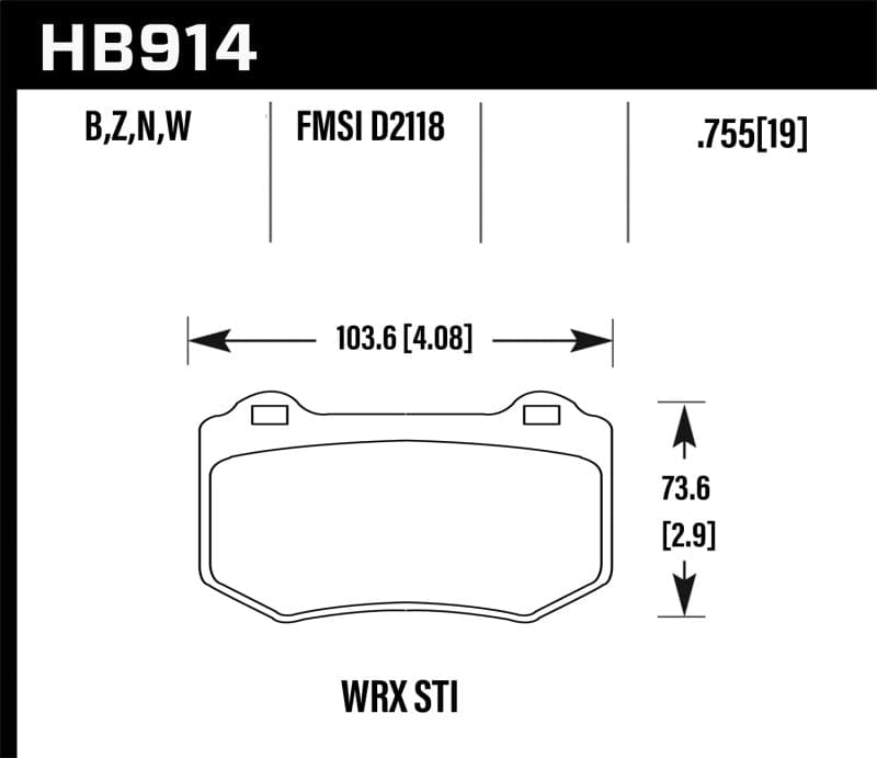 Pastillas de freno traseras Hawk 2018-2022 Subaru WRX STI DTC-30