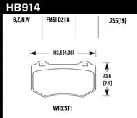 Hawk 2018-2022 Subaru WRX STI Pastillas de freno de calle de cerámica de rendimiento