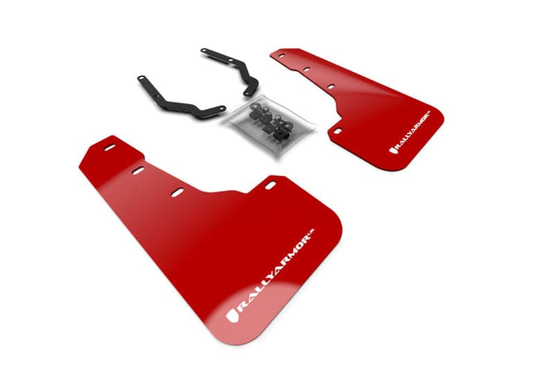 Rally Armor 18-19 Subaru Crosstrek Lift/AT Red UR Mud Flap w/ White Logo (Front Only)