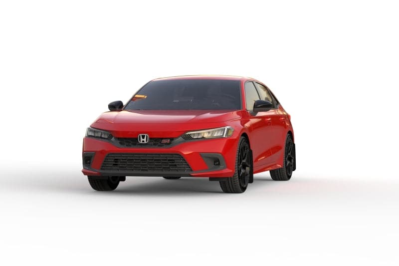 Rally Armor 2022+ Honda Civic (Incl. Si/Sport/Touring) UR Faldilla guardabarros negra con logotipo rojo