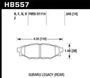 Hawk 2013+ Subaru BRZ Ltd (277mm Fr Disc/Solid Rr Disc) High Perf. Street 5.0 Rear Brake Pads