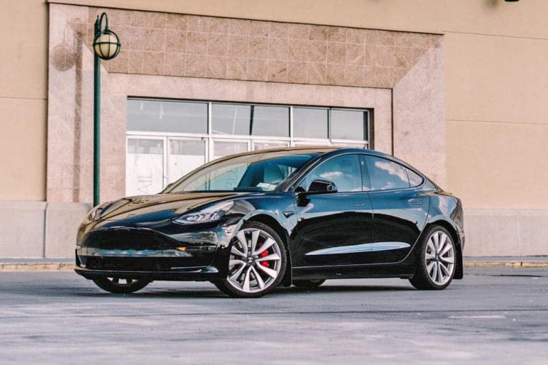 Rally Armor 17+ Tesla Model 3 UR Faldilla guardabarros negra con logotipo azul