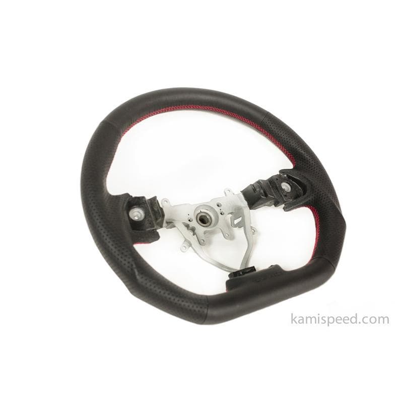 DAMD D-Shaped Red Stitch Steering Wheel - Subaru WRX/STi (08-14), Legacy/Outback (08-09), Forrester (09-13)