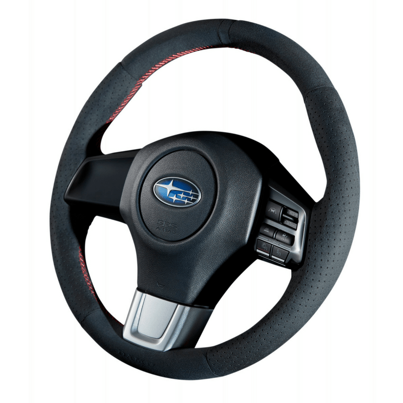 Volante en forma de O de gamuza con puntadas rojas DAMD - 2015+ Subaru WRX y WRX STi