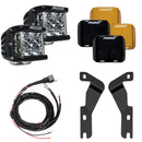 Rigid Industries 16-22 Toyota Tacoma A-Pillar Kit de montaje de luz (incluye cubiertas D-SS Flood/Negro/Ámbar)