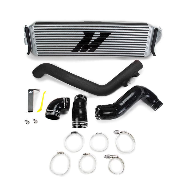 Mishimoto 2017+ Honda Civic Type R Performance Intercooler Kit - Tubería negra con núcleo plateado (MMINT-CTR-17KSLWBK)