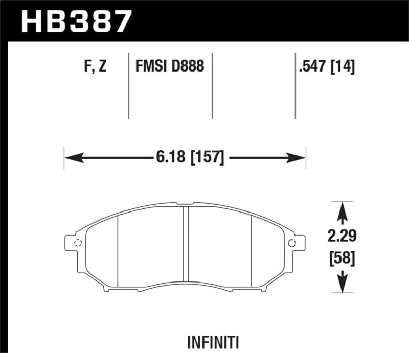 Hawk w/o Brembo Performance Ceramic Street Front Brake Pads (HB387Z.547)