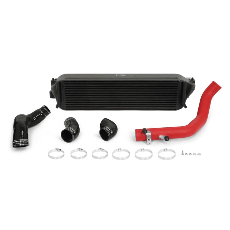 Mishimoto 2017+ Honda Civic Type R Intercooler Kit - Intercooler negro Tubos rojos