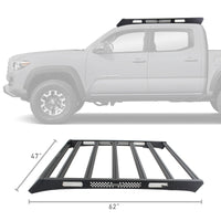 Go Rhino 16-21 Toyota Tacoma Ceros Low Profile Roof Rack Textured Black