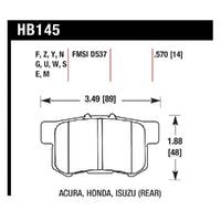 Hawk High Performance Street (HPS) Brake Pads for Rear Honda Applications