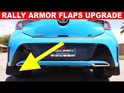 Rally Armor 2019+ Toyota Corolla Hatchback Negro UR Guardabarros Logotipo rojo